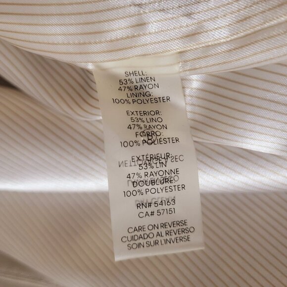 Calvin Klein Womens Linen-Blend Blazer Open Front Tan Size 22W- Business Casual - Picture 6 of 10